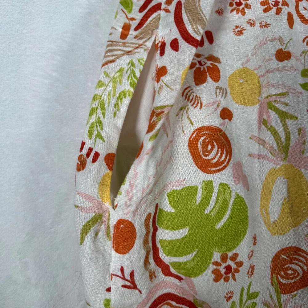 C&C California Linen Tropical Floral Bird Shift Dress Womens L | Resort - Picture 8 of 8